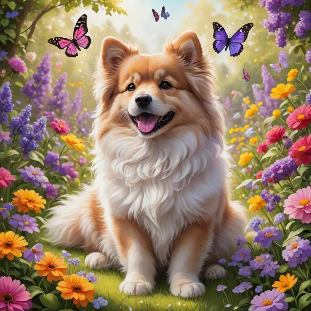 Fluffy the Dog and the Purple Butterfly