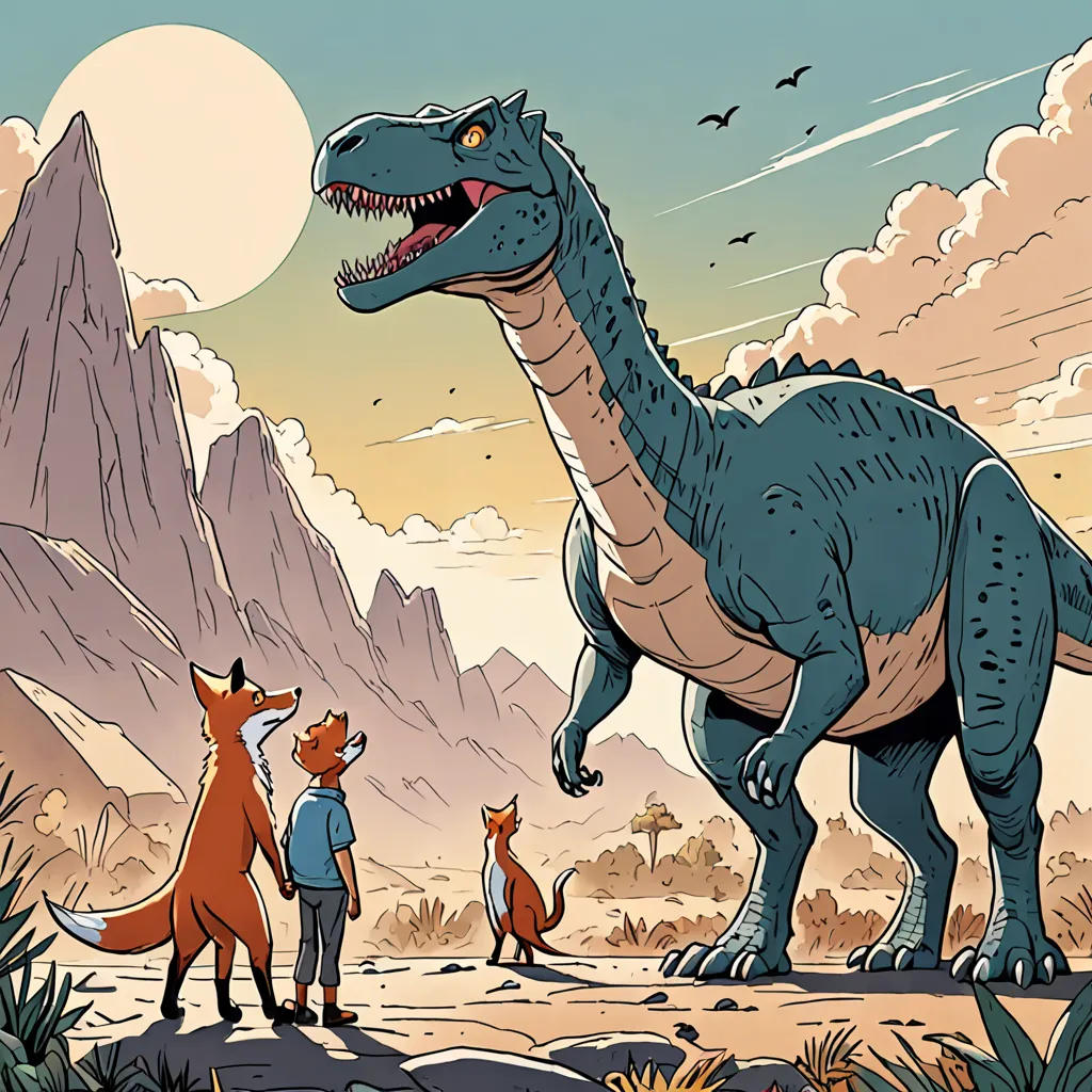 The Fox and the Cat in Dinosaur Land