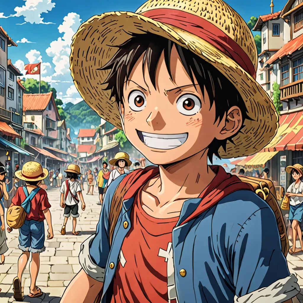 In a lively village by the sea, lived a young boy named Luffy. Luffy always dreamed of becoming a great pirate and finding the ultimate treasure known as the One Piece.