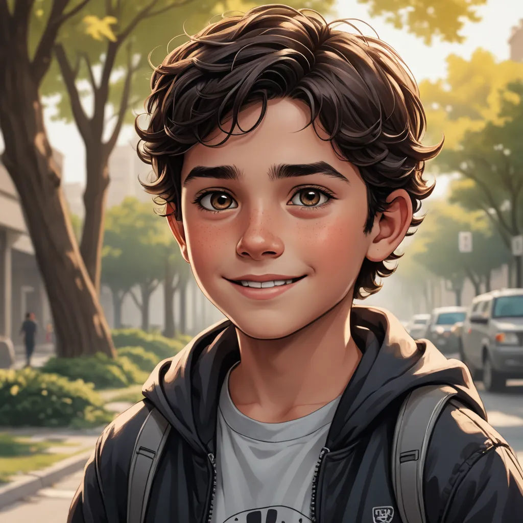 a boy in a hoodie is standing on the street with a backpack on his shoulder and a car in the background, photorealism, a character portrait, Aaron Jasinski, stanley artgerm lau