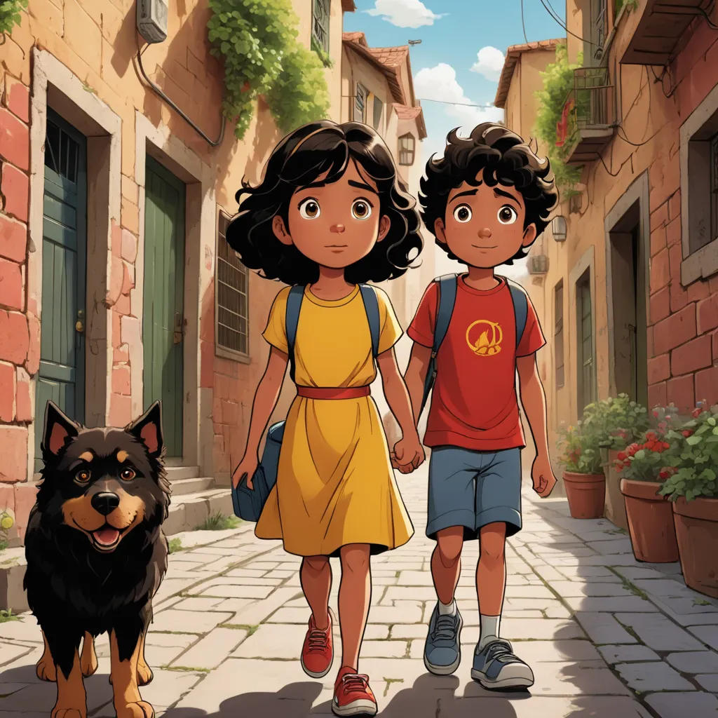Little Jhad and a dog called "Lucky"