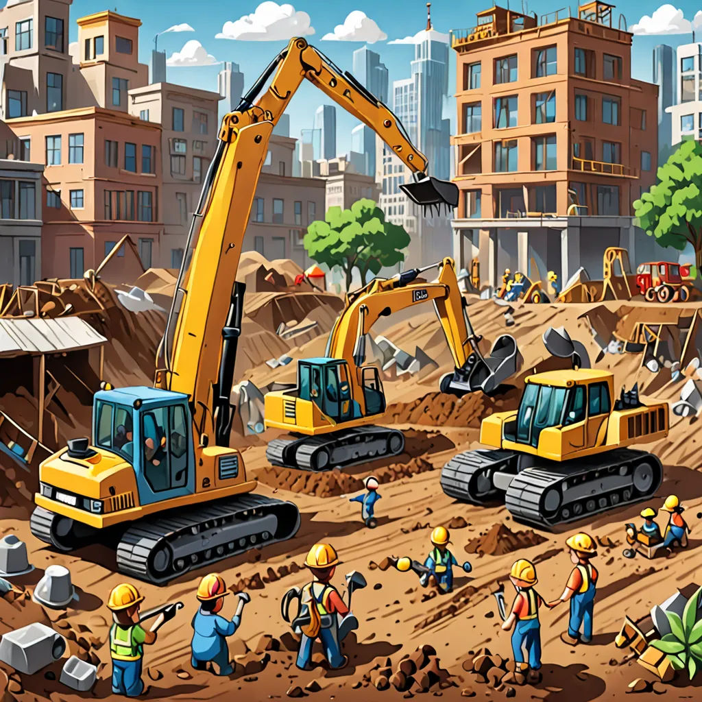 Vector Construction Transport Set Includes Crane, Concrete Mixer,  Excavator, Bulldozer, Digger and Tractor. Construction Machines. Stock  Vector by ©marlenes9 158283098, image size:1024x1024