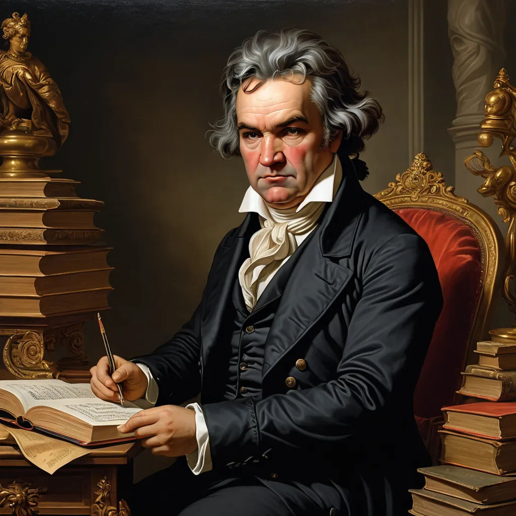 a painting of a man sitting in a chair with a book and pen in his hand and a book in his lap, neoclassicism, a character portrait, David Macaulay, head and shoulders portrait