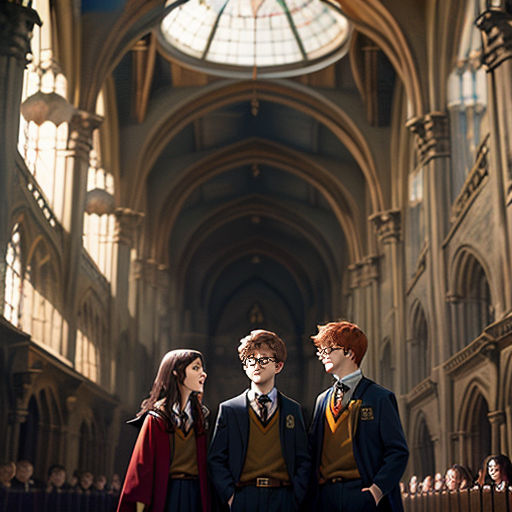 a group of people standing in a church together with a skylight above them and a stained glass ceiling
