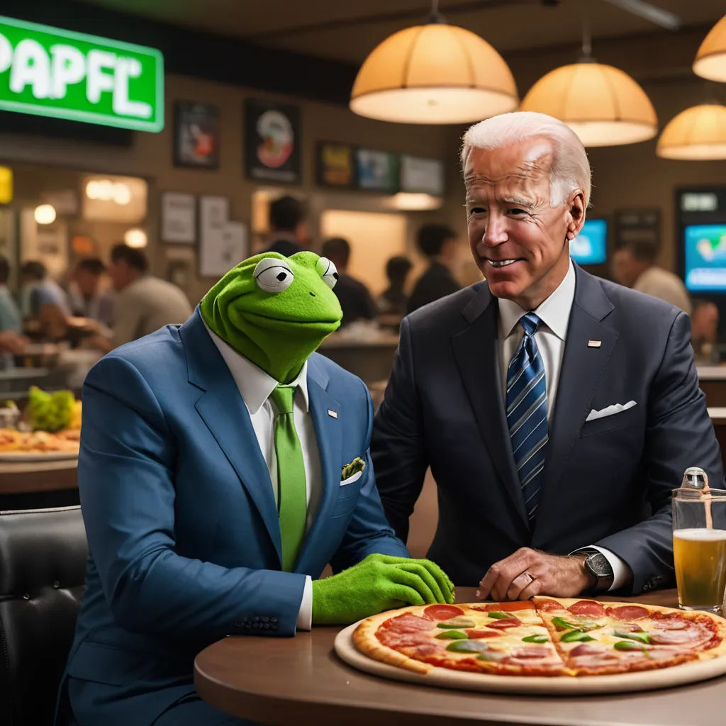 a man in a suit and tie sitting at a table with a pizza and a man in a suit, antipodeans, a stock photo, Bernie D’Andrea, unsettling