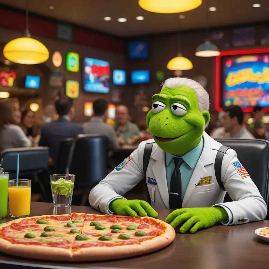 a man in a suit and tie sitting at a table with a pizza and drinks in front of him, american realism, a stock photo, Dean Roger, promotional image