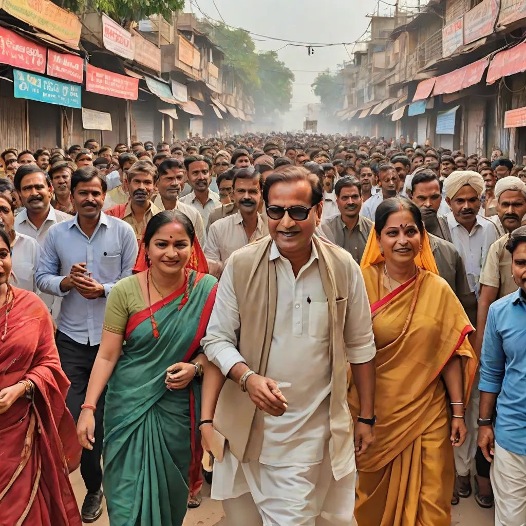 a group of people walking down a street next to each other in a crowd of people in india,, samikshavad, a photo, Bikash Bhattacharjee, huge scene