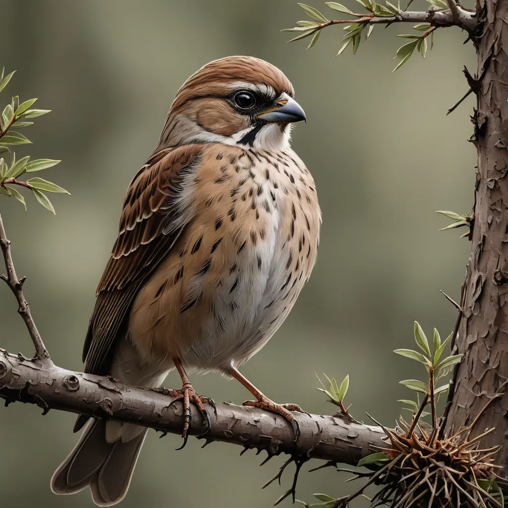 a bird perched on a branch of a tree with a blurry background of leaves and branches in the foreground, photorealism, a photorealistic painting, Arie Smit, highly detailed digital painting