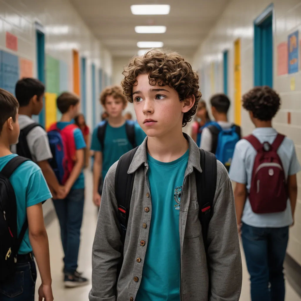 a group of young people walking down a hallway together in a hallway of a school building with blue doors, northwest school, a poster, Chase Stone, movie still