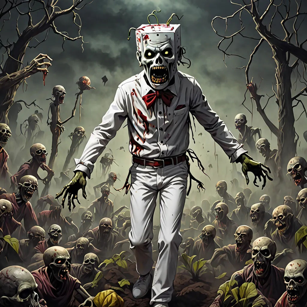a zombie man walking through a field of zombies with his head in the air and hands out to the crowd, shock art, concept art, Dirk Crabeth, behance hd