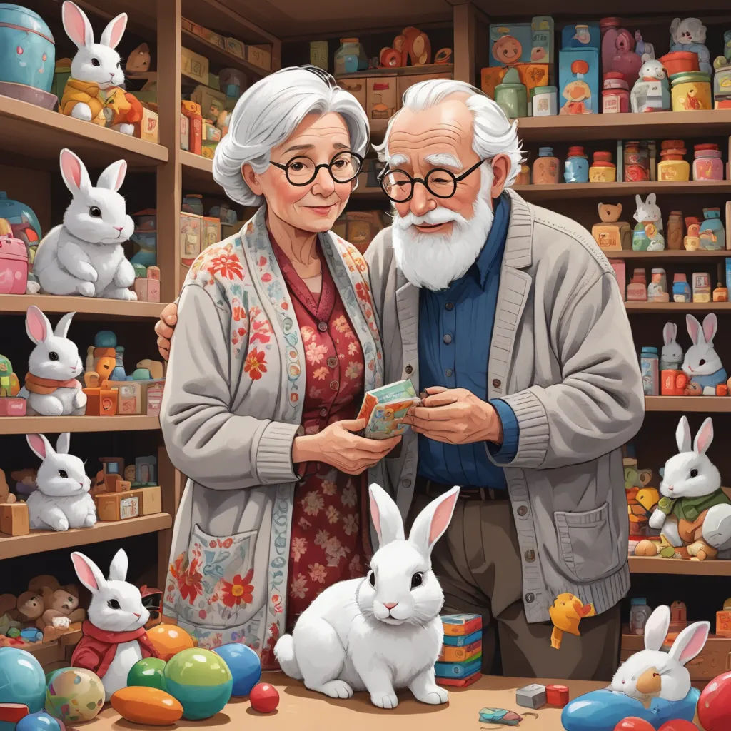 a painting of an elderly couple looking at a map with rabbits in front of them and a shelf full of eggs, naive art, a storybook illustration, Bob Byerley, highly detailed digital painting