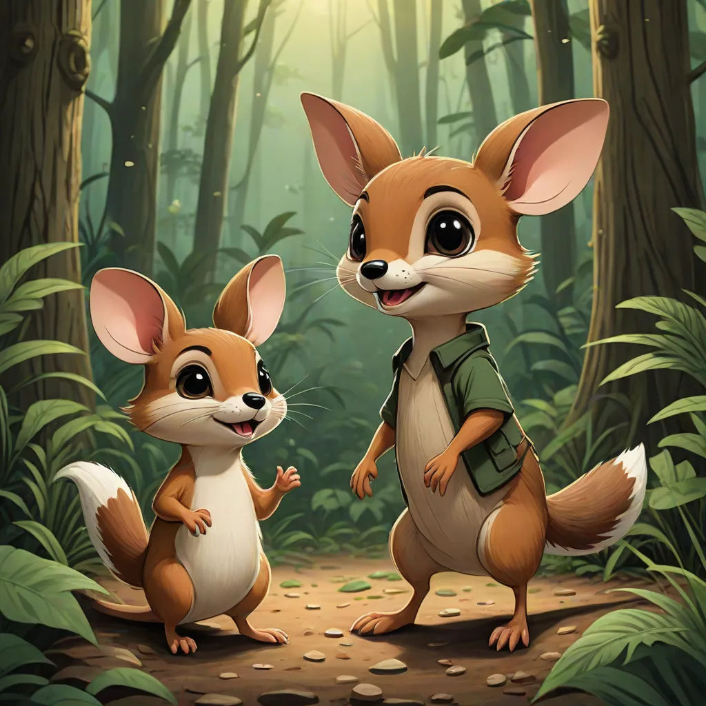 a couple of animals standing on top of a forest floor next to a forest filled with trees and leaves, concept art, Chris LaBrooy, sots art, key art