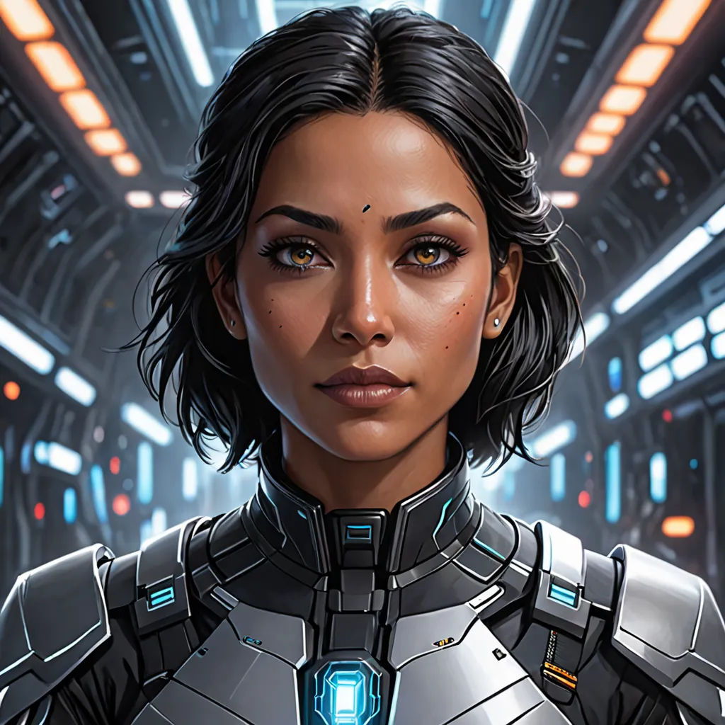 a woman in a futuristic suit with a sci - fi fi fi fi fi fi fi fi fi fi fi fi fi fi fi fi fi fi fi fi fi fi fi fi fi fi fi fi fi fi fi fi fi fi, Aleksi Briclot, space art, a character portrait, character portrait