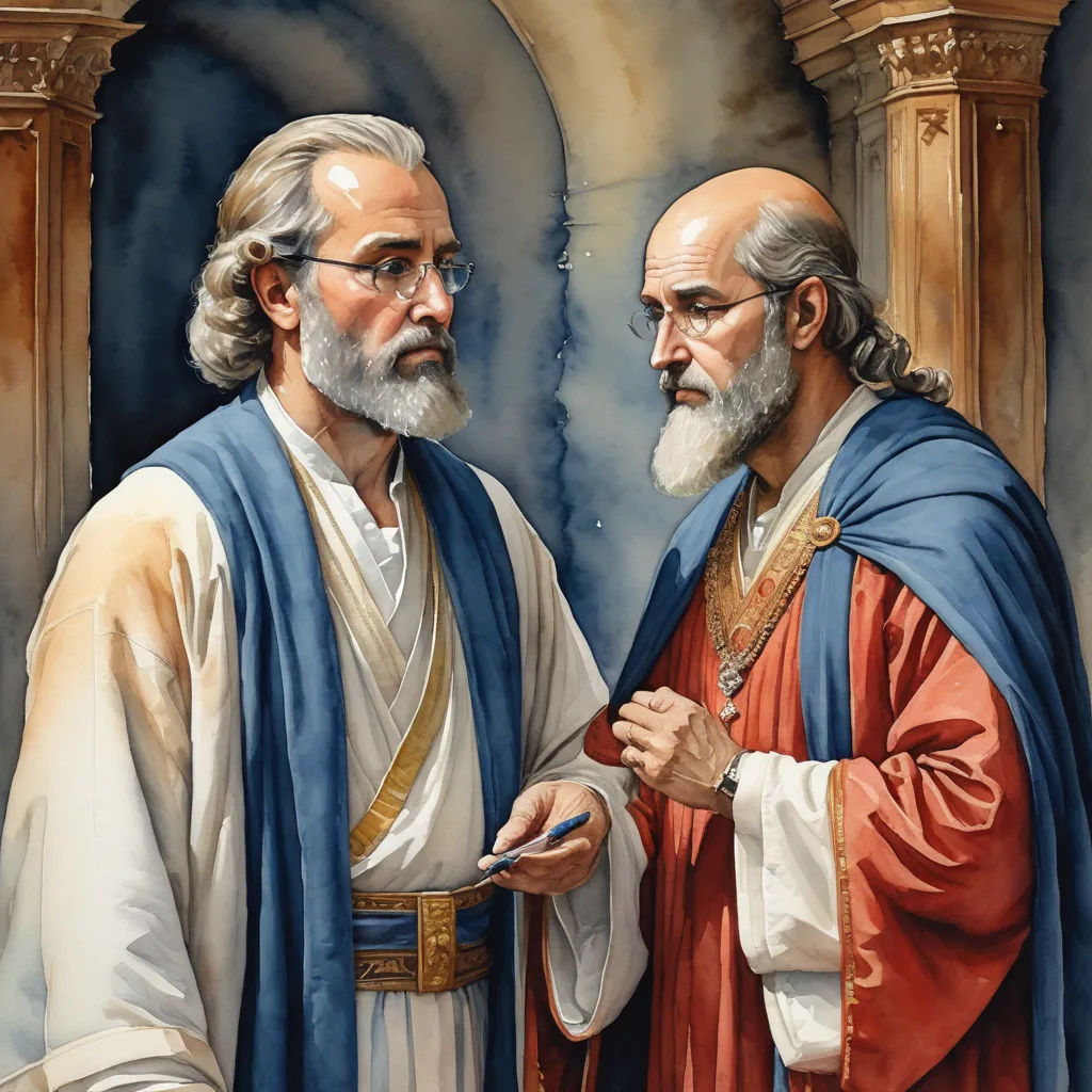 a painting of two men standing next to each other in front of a doorway with a clock on it, letterism, a detailed painting, Brothers Hildebrandt, detailed painting