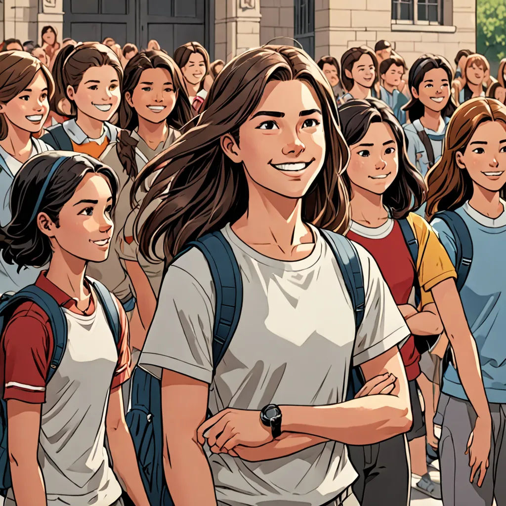 a crowd of people walking down a street next to a building with a clock on it's face, paris school, a comic book panel, Artgerm, rossdraws global illumination