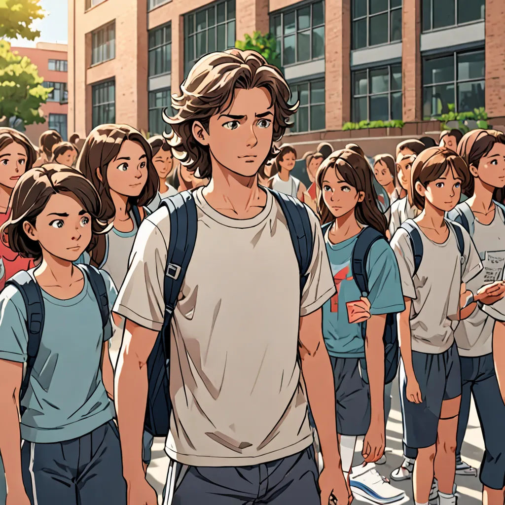 a group of people walking down a street next to a tall building with a clock on it's side, rayonism, a comic book panel, Cedric Seaut (Keos Masons), rossdraws global illumination