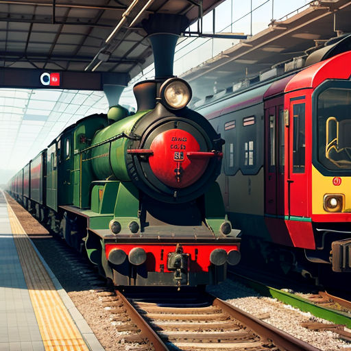 a train is parked at a train station with a platform and a platform with a train on it and a man standing next to it