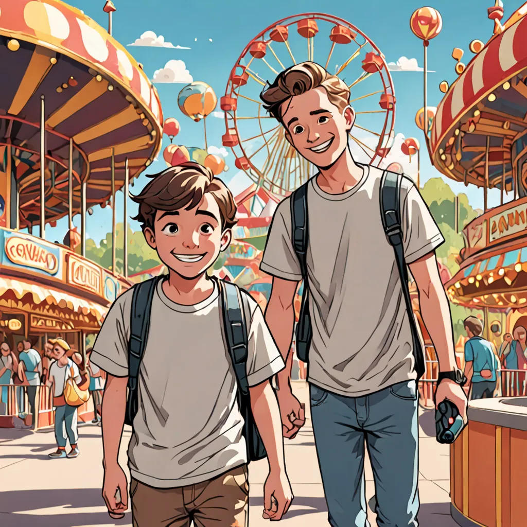 Eric and Nolan's Adventure: Fun at the Amusement Park