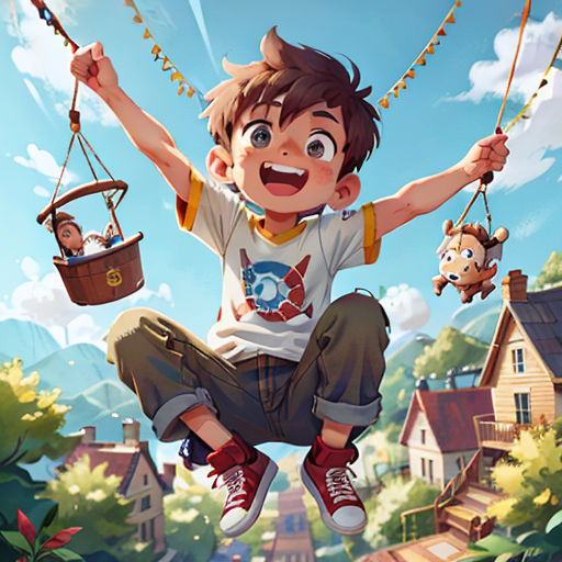 Child Playing on a Swing
