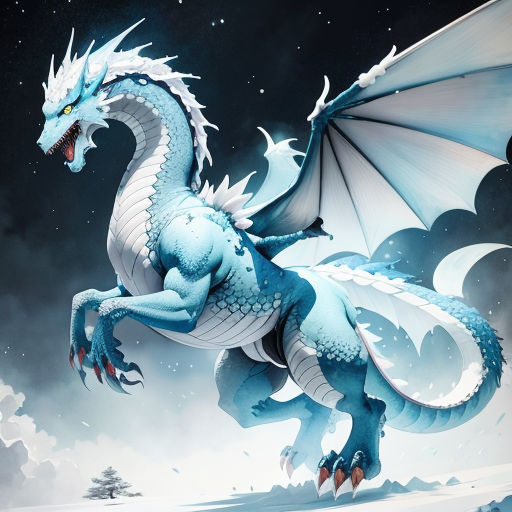 a blue dragon is flying through the air with its wings spread out and it's head is down