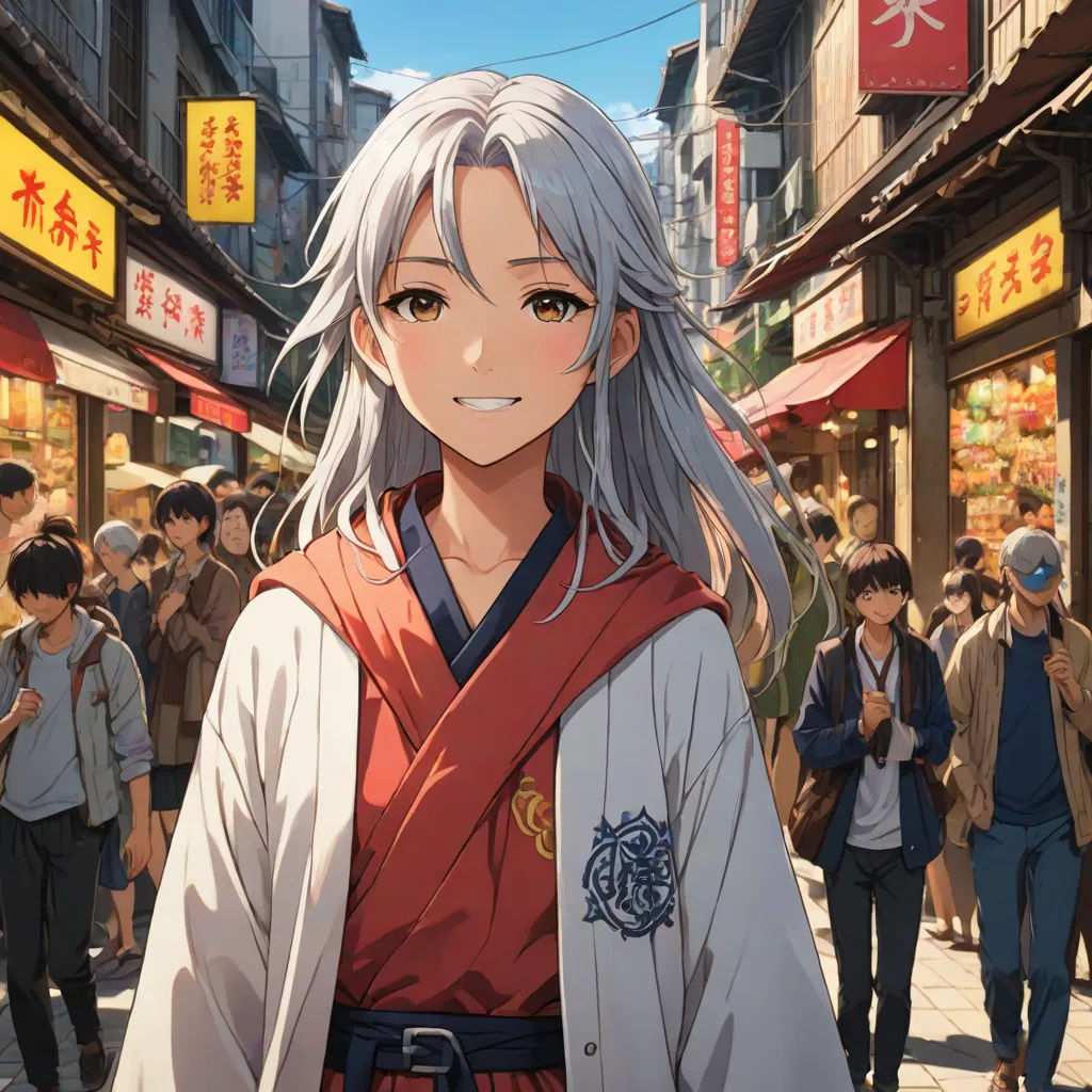 a woman in a red and white outfit walking down a street with people walking by on the sidewalk and on the sidewalk, official art, remodernism, a character portrait, Aguri Uchida