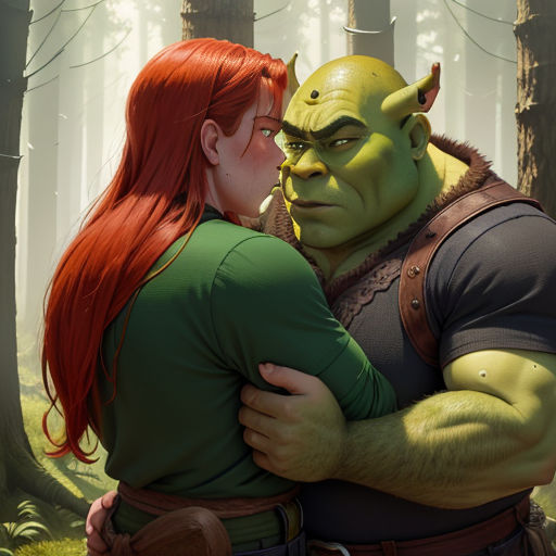 Shrek and fiona in a heated argument