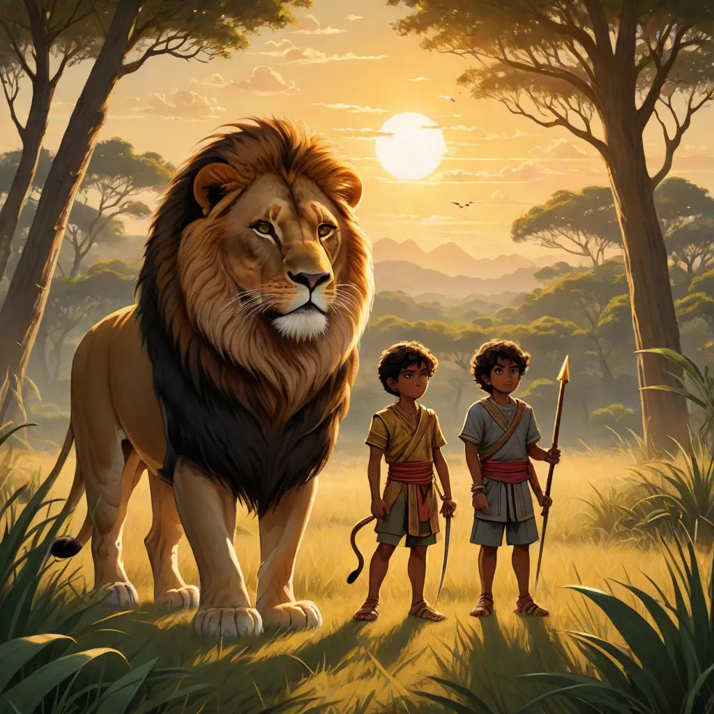 The Brave Boy And The Fearsome Lion...