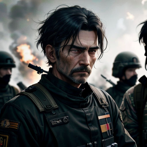 a group of people in uniform standing next to each other in front of a sky filled with smoke and smoke