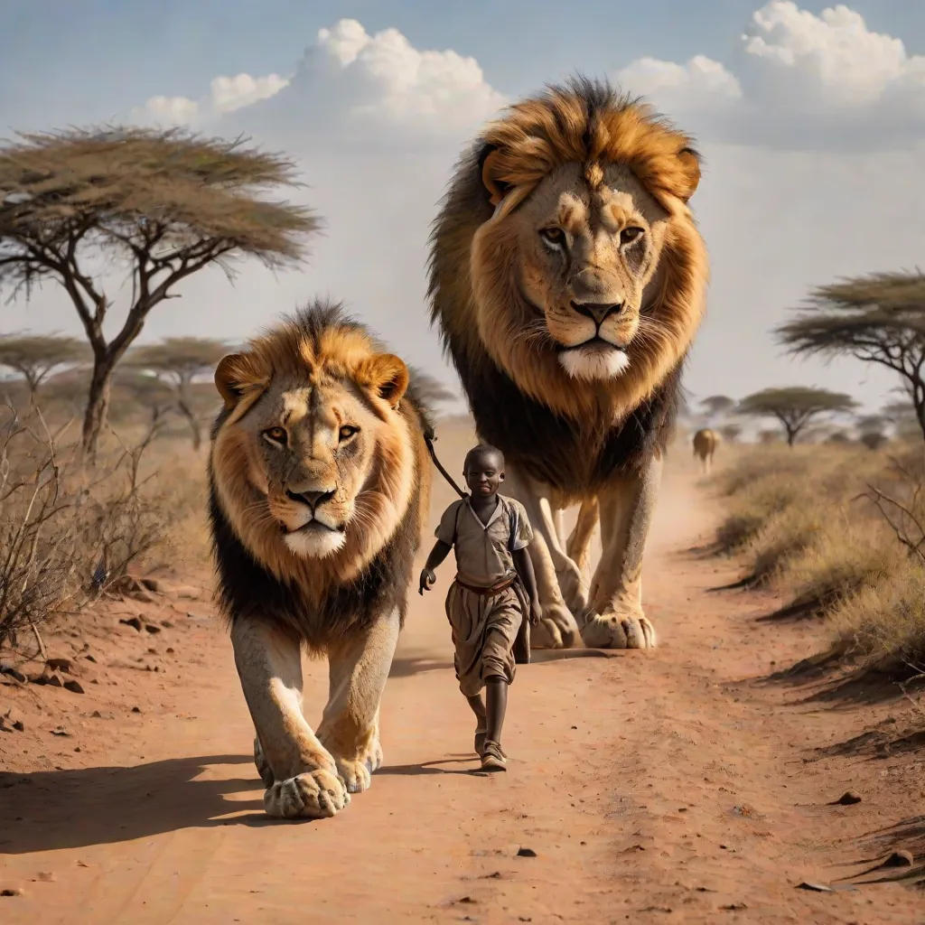 The Lion on the Way to School