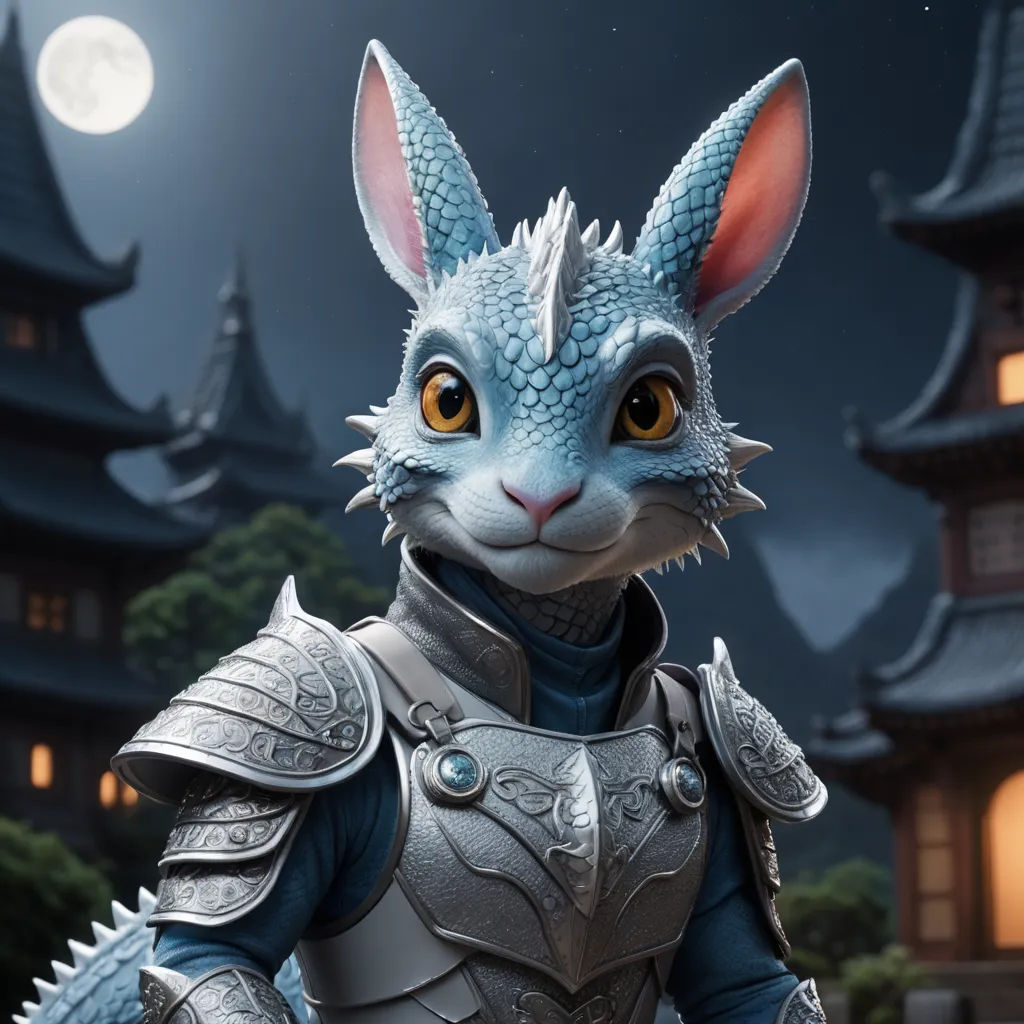 a cartoon character dressed in a costume with a full moon in the background and a castle in the background, furry art, a character portrait, Chris LaBrooy, unreal engine 5 quality render