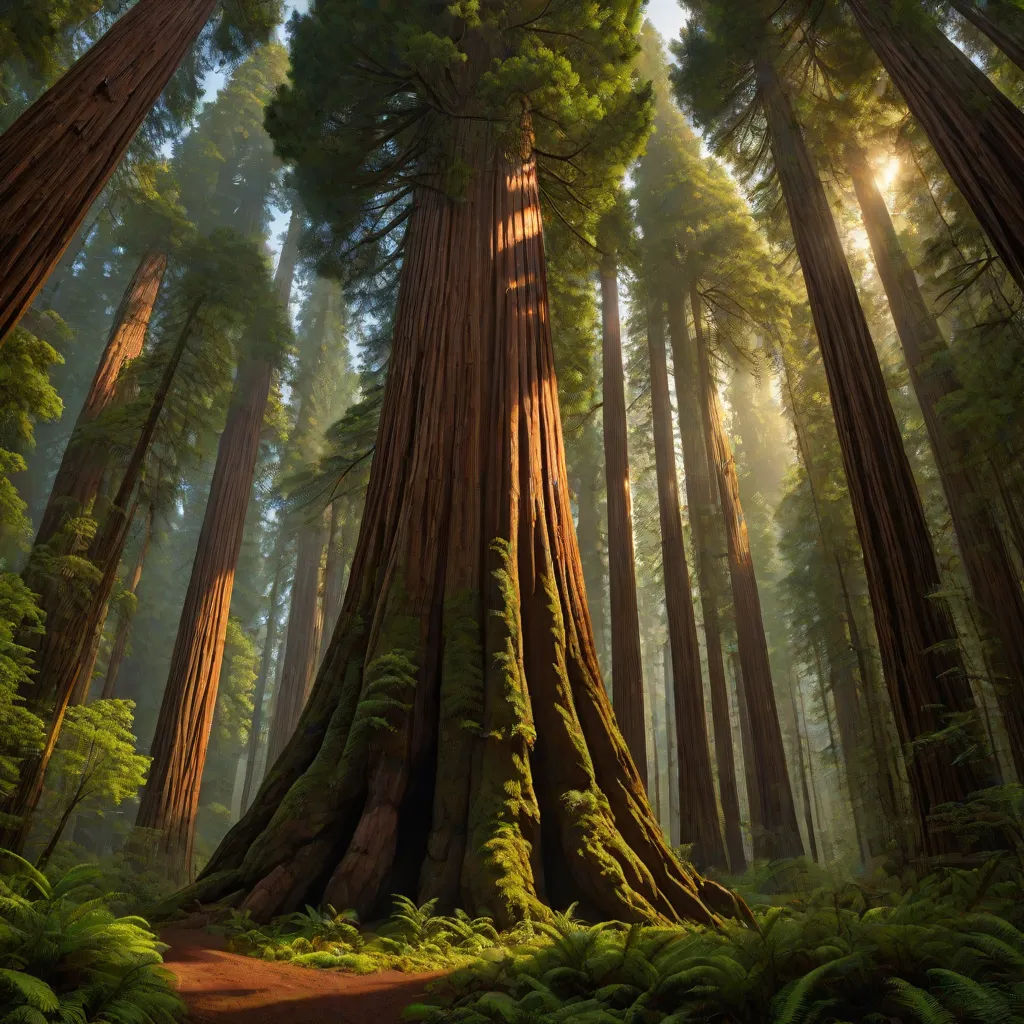 a painting of a forest with a dirt path leading through the trees and a path leading to a forest with tall trees, a detailed matte painting, David Martin, naturalism, trees