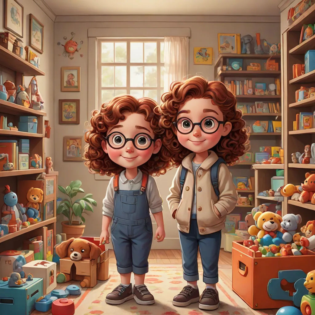 a couple of kids standing in a room with teddy bears and toys on the floor and a window behind them, Brothers Hildebrandt, photorealism, a storybook illustration, highly detailed digital painting