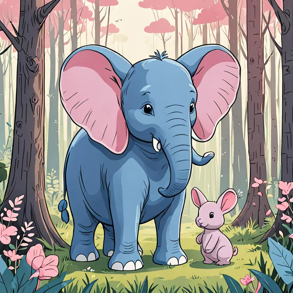 The Brave Blue Rabbit and the Gentle Pink Elephant
