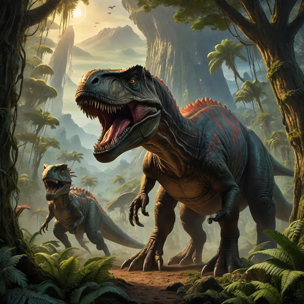 Cosmic Dinosaurs: A Time-Traveling Encounter
