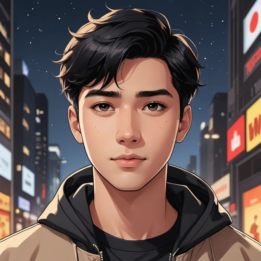 a man in a city at night with a cityscape in the background and a cityscape in the foreground, sots art, a character portrait, David Park, rossdraws global illumination