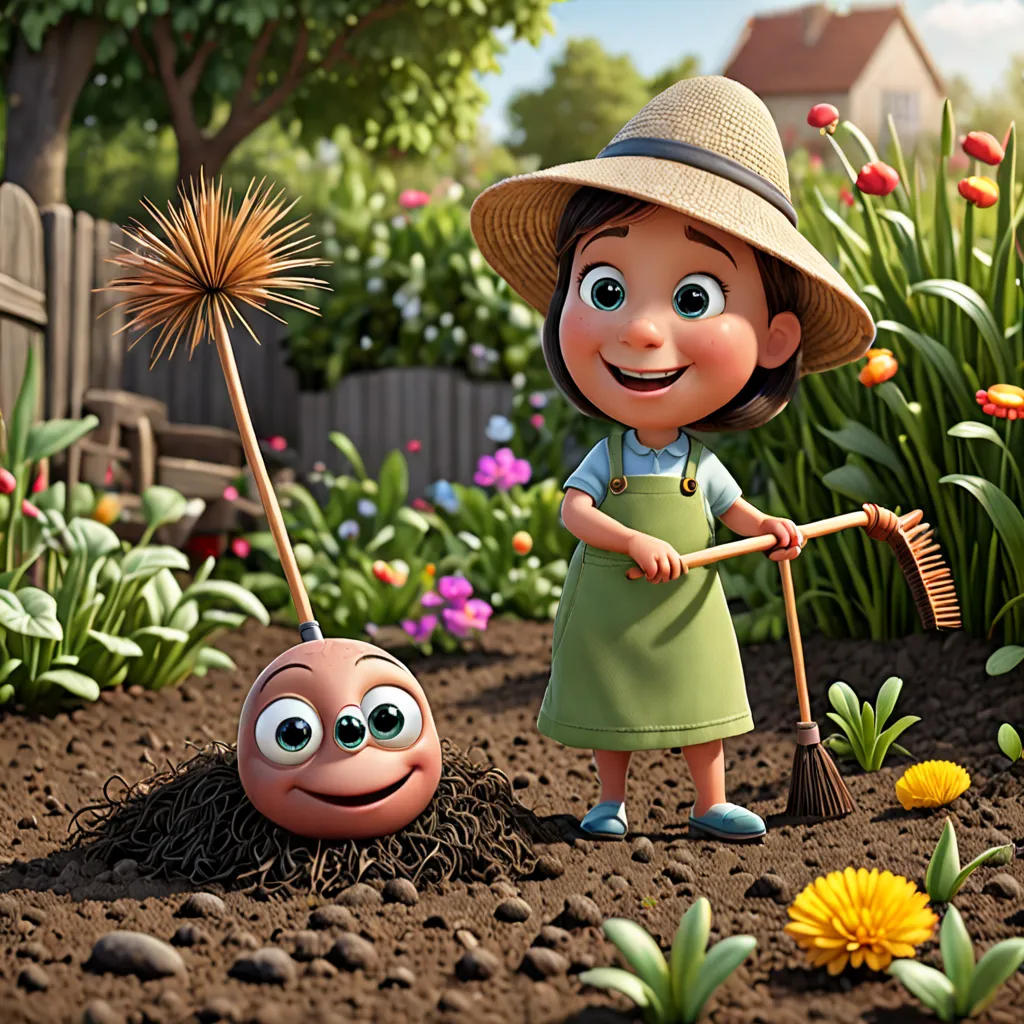 The Little Worm and the Garden Cleanup