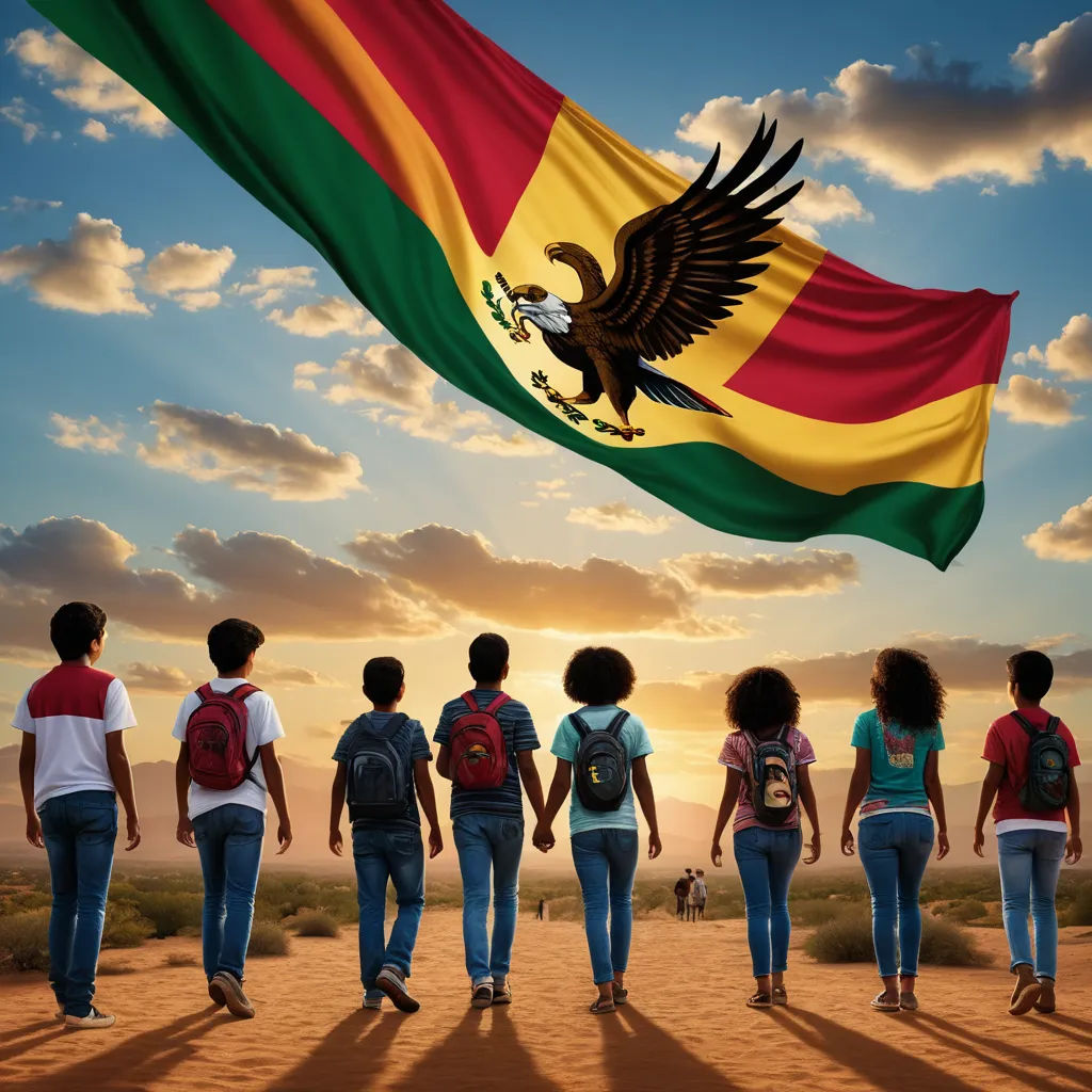 a group of people walking across a desert under a flag of the united states of central african republic of the union, regionalism, a stock photo, Aquirax Uno, key art