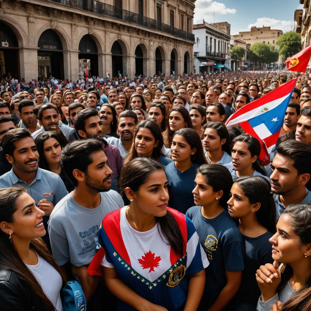 a crowd of people standing in front of a building with a flag on it's chest and a man in the middle of the crowd, regionalism, a renaissance painting, Aquirax Uno, vfx