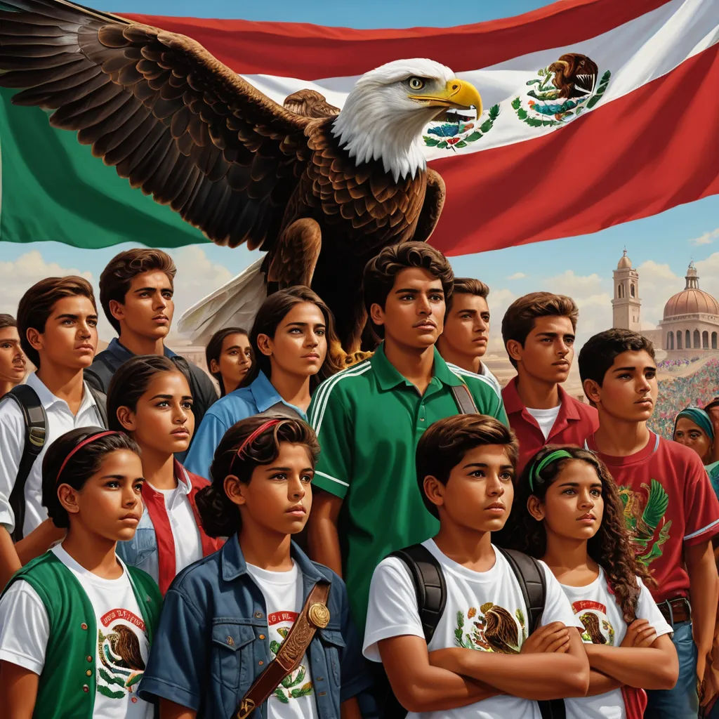 a painting of a group of people with a flag in the background of a painting of an eagle and a flag, american realism, a digital rendering, Eddie Mendoza, official art