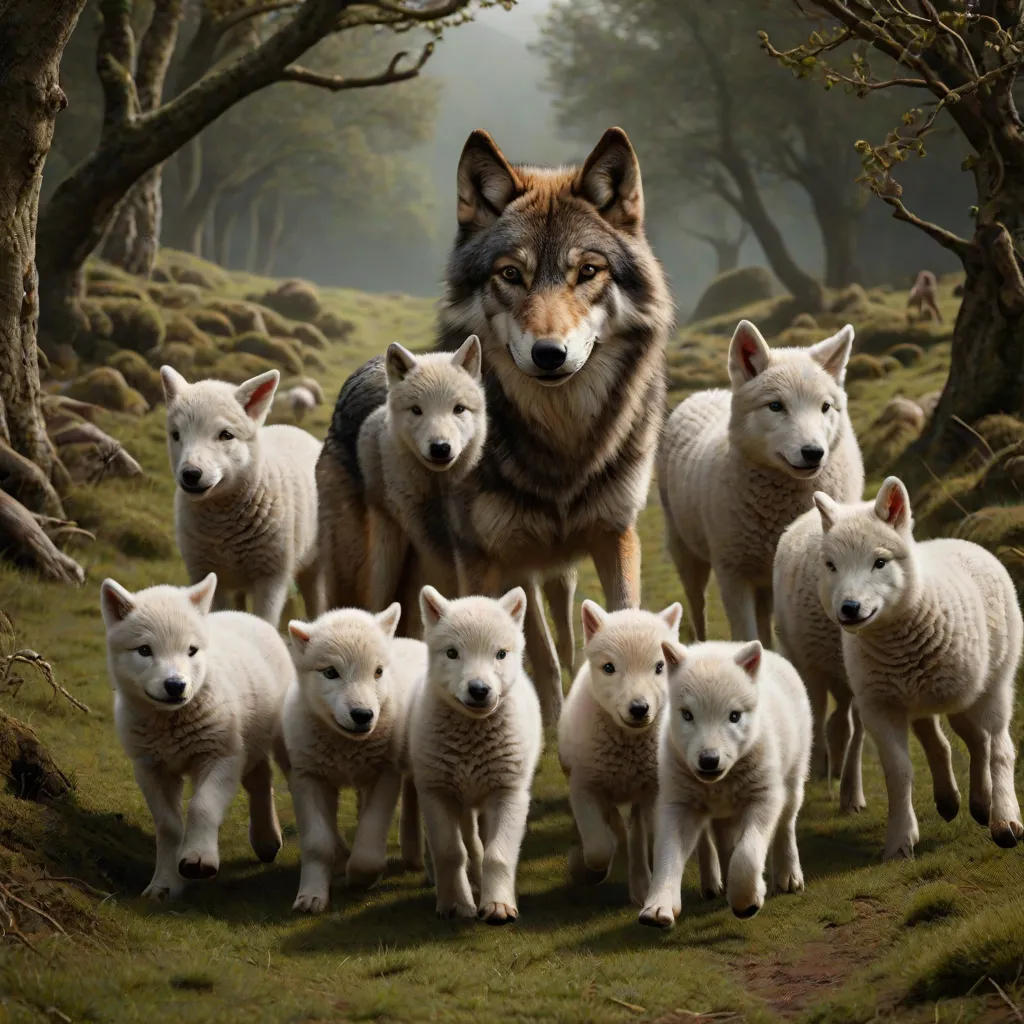 The Wolf and the Seven Sheep