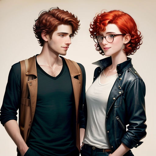 a couple of people standing next to each other wearing glasses and a jacket on their shoulders and a backpack on their shoulders