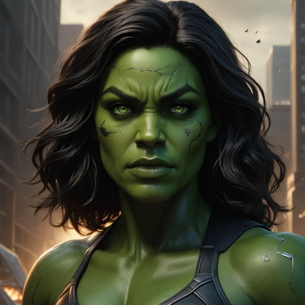 a woman with green makeup and a black bra top in a city setting with skyscrapers and birds flying overhead, photorealism, concept art, Aleksi Briclot, unreal render