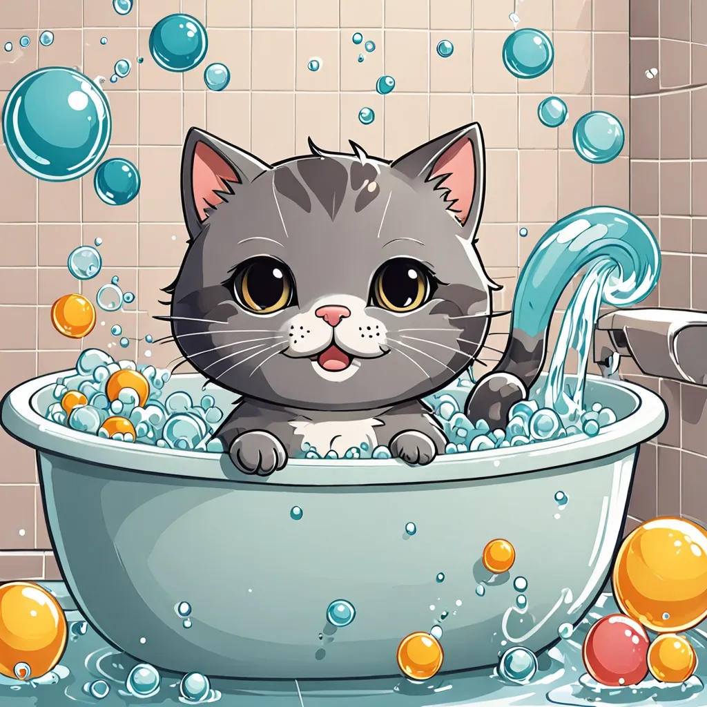 The Brave Bathing Cat