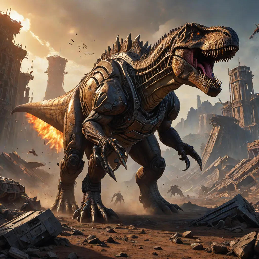 The Great War between the Cybersaurs and the Metallized