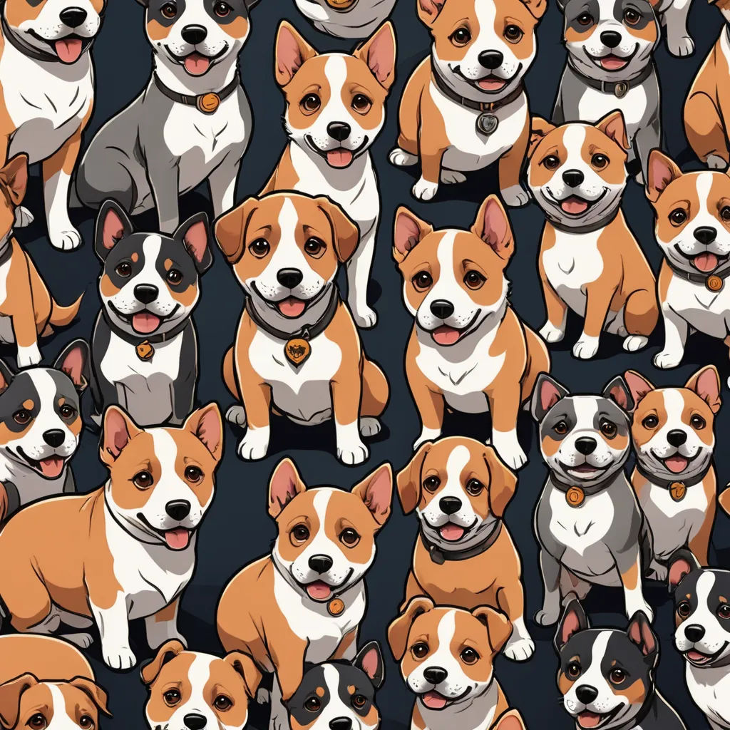 a group of dogs that are standing in the dirt together, with their mouths open and their mouths wide open, furry art, a detailed drawing, Brian Fies, highly detailed digital art