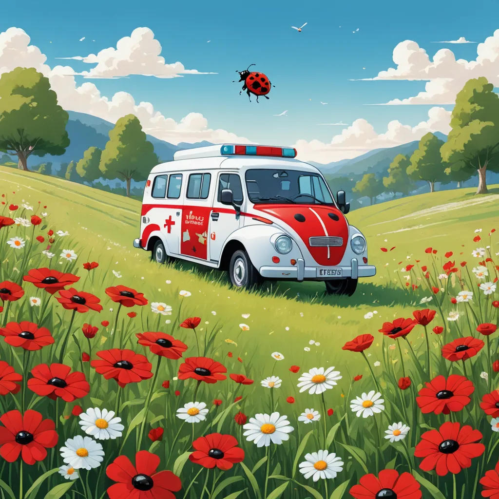 Ved the ambulace and the little ladybird, Rosie