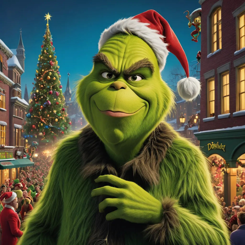 the grin is dressed in a santa hat and holding his hands together in front of a christmas tree and a crowd of people, excessivism, a digital rendering, Ernest William Christmas, promotional image