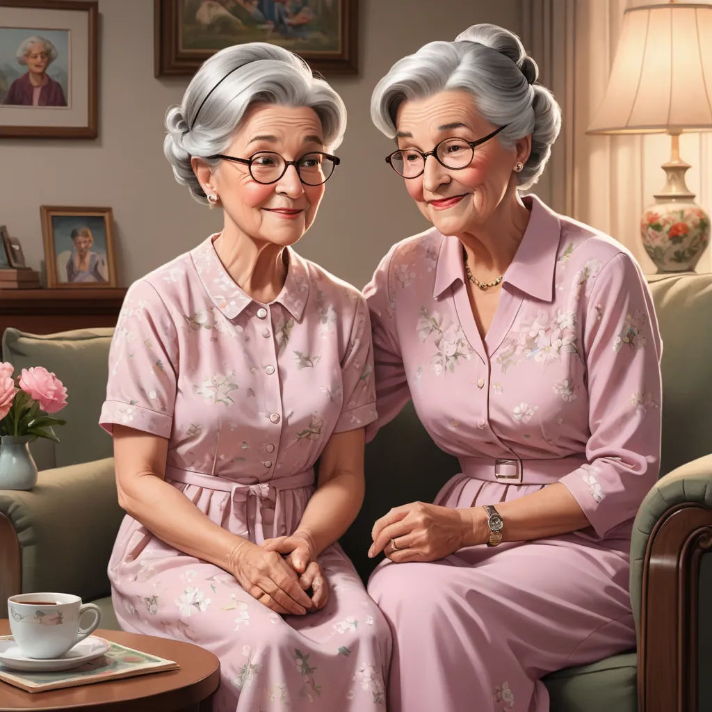 a painting of two women sitting next to each other on a couch in a living room with a coffee table, american scene painting, a hyperrealistic painting, F. Scott Hess, highly detailed digital painting