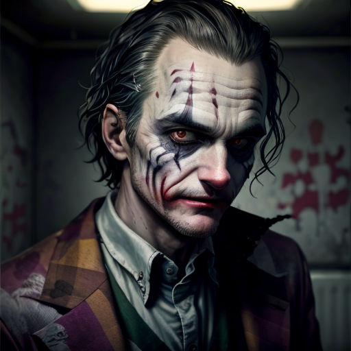 a man with a creepy face and makeup on his face is looking at the camera with a creepy look on his face