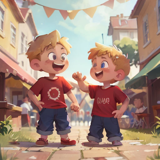 two young boys standing next to each other on a street with a bunt of bunt bunt bunt bunt bun